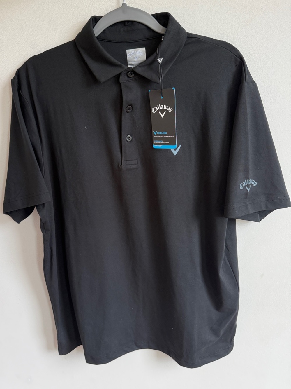 Callaway Men’s Black Short-Sleeve Polo with Logo